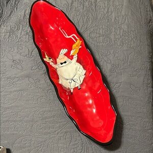 Red Ceramic Chef Platter